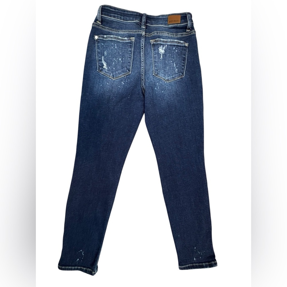Judy Blue | Marsha Midrise Boyfriend Bleach Splash Striped Jean | Size 5/27 - Picture 5 of 9